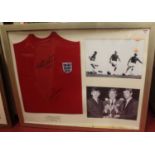 England 1966 World Cup interest - England replica shirt signed by Sir Geoff Hurst and Martin Peters,