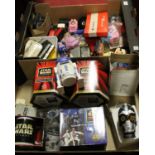 Two boxes of mixed toys and sundries, to include a small quantity of modern diecast, small