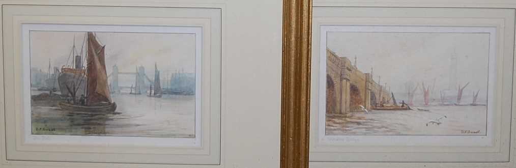 Dorothy F Sweet - set of six topographical watercolours entitled Waterloo Bridge, The Pool, London