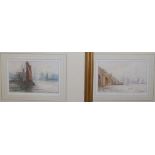 Dorothy F Sweet - set of six topographical watercolours entitled Waterloo Bridge, The Pool, London