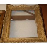 19th century gilt gesso moulded picture frame, rebate dimensions 75x60cm (re-gilded)