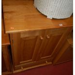 A contemporary joined cherrywood double door side cupboard, with single lower drawer, width 72.5cm