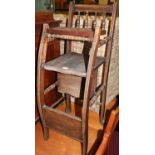An Edwardian stained beech stickback child's high chair
