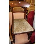 A 19th century mahogany barback single dining chair; together with an early 20th century beech