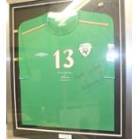 Matt Holland and Republic of Ireland interest - framed Republic of Ireland shirt, signed by Matt