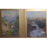 Early 20th century school landscape scene, watercolour, together with two prints and four unframed