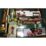 A box containing Corgi Classics Eddie Stobart vehicles