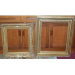A circa 1900 gilt composition moulded picture frame, rebate dimensions 45 x 36cm; and one other 55 x