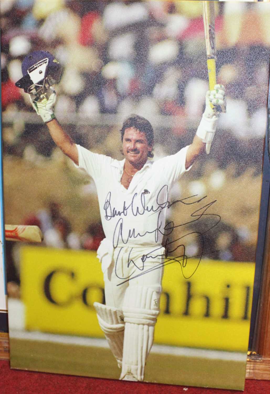 Cricket interest - to include signed photographs of England captains through the modern era together