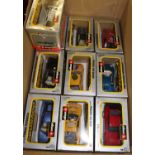 A box containing ten Burago 1/24 scale rally cars and other vehicles, to include Lamborghini