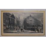 After George Chambers - set of four topographical engravings of London landmarks, and street scenes,