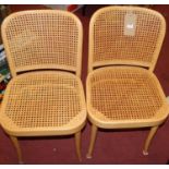 A set of six contemporary bentwood cane back and seat dining chairs (4+2)