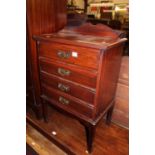 An Edwardian walnut ledgeback four drawer music chest, w.50.5cm