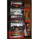 One box containing a small quantity of Maisto and Burago 1/24 scale cars, to include Ferrari F50,