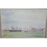 John Board - Harbour scene, watercolour, signed lower right, 29 x 43cm; and one other by the