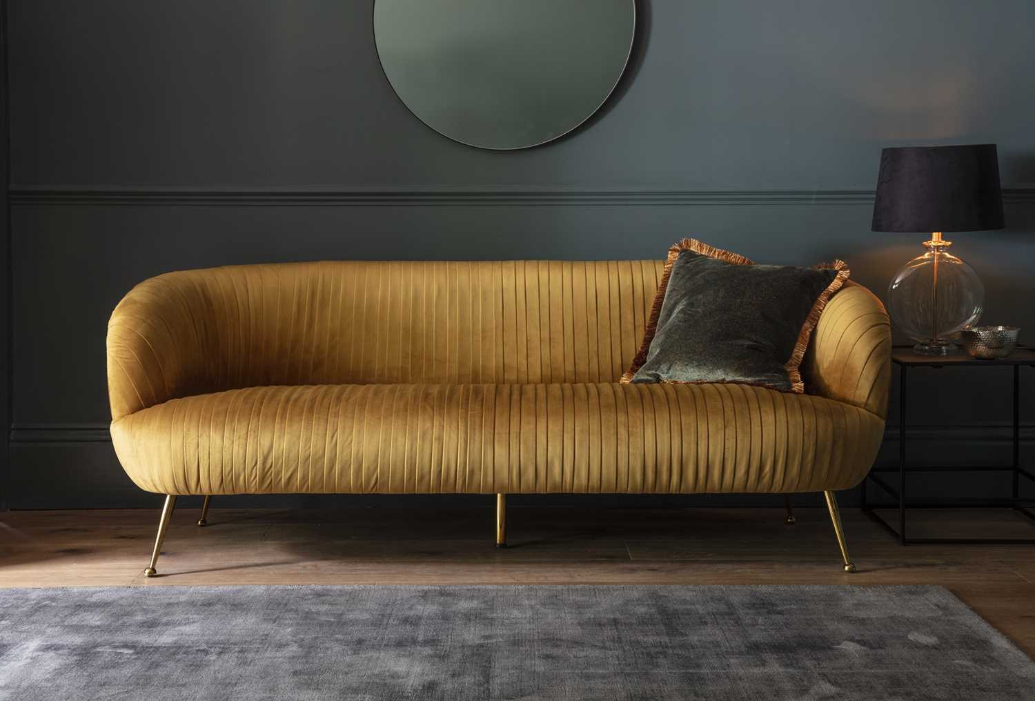 Direct Furniture Frank Hudson Gallery Valenza 3-Seater Sofa, Gold Velvet Fabric Whether you live