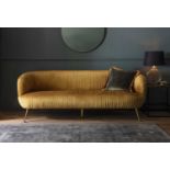 Direct Furniture Frank Hudson Gallery Valenza 3-Seater Sofa, Gold Velvet Fabric Whether you live