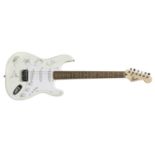 Snow Patrol Squier Fender Guitar Signed by Every Member of the Band This Squier by Fender guitar has