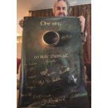 Lord of Rings One Ring Rules Them All Poster 2001-3, Signed by Peter Jackson and the Cast This