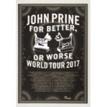 Signed John Prine World Tour Poster 2017 The sad loss of the much-loved American songwriter John