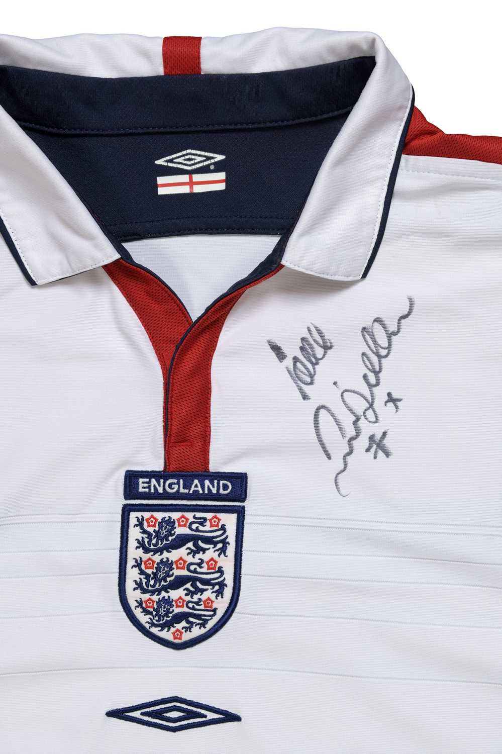 David Beckham Signed Vintage England Shirt 2003-2005 A signed vintage England shirt from David