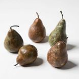 Alice-Andrea Ewing Pomarius Bronze Pear Sculpture Group A collection of five Suffolk-grown Doyenne