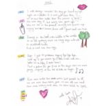 Signed Anne-Marie Handwritten Lyrics for Her Song 2002 This song by Anne-Marie, co-written by Ed