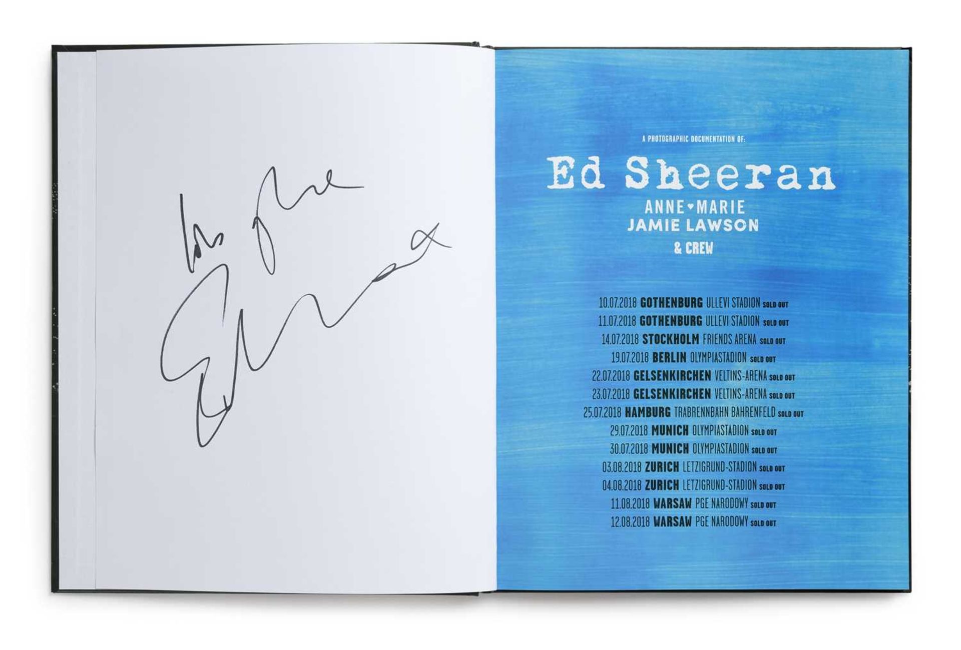 Photo Book of Ed Sheeran’s European Divide Tour, Signed by Ed Sheeran A fascinating privately - Image 2 of 3