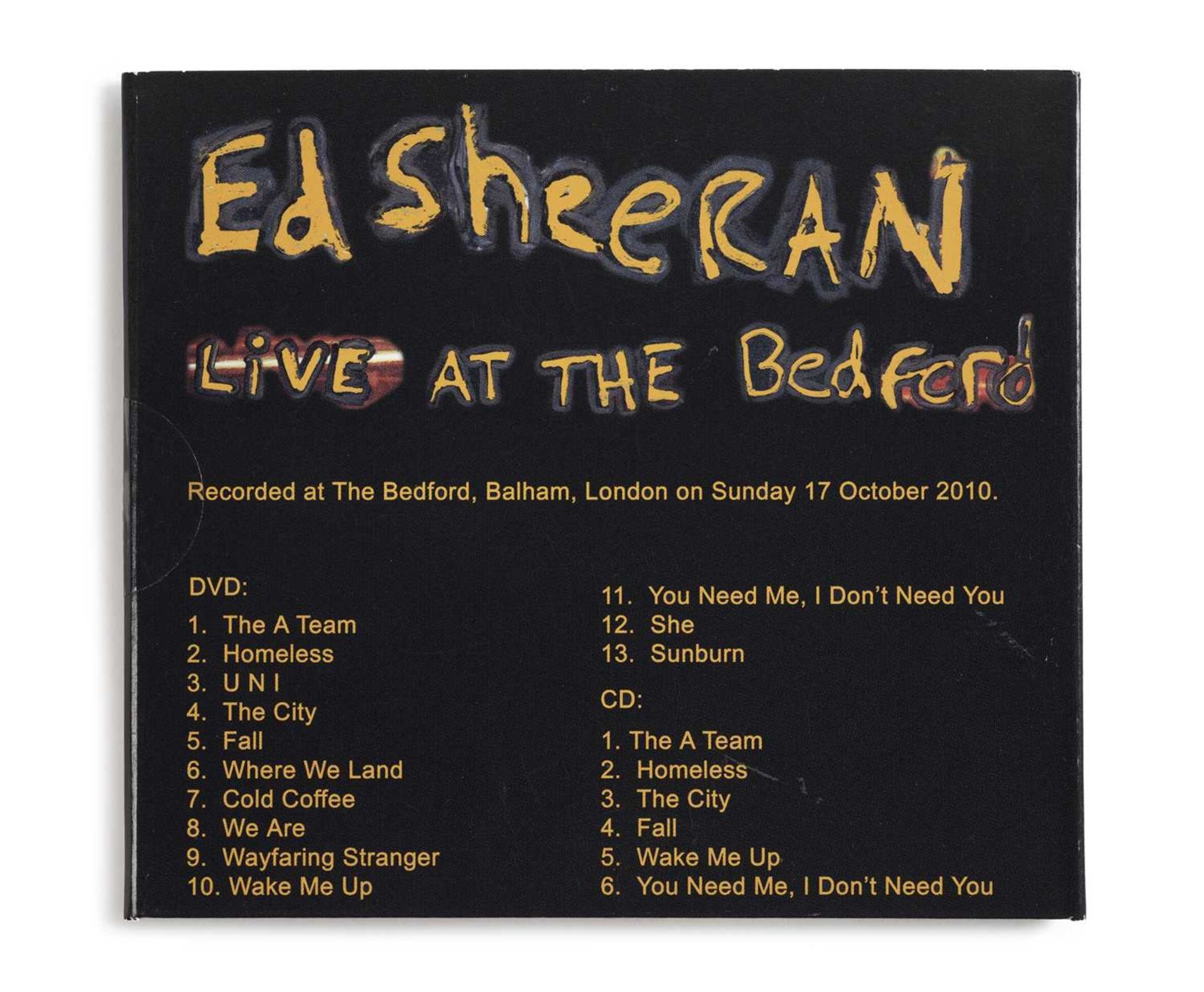 Signed Ed Sheeran Live at the Bedford CD & DVD 2010 A DVD and EP released independently by Ed - Image 2 of 2