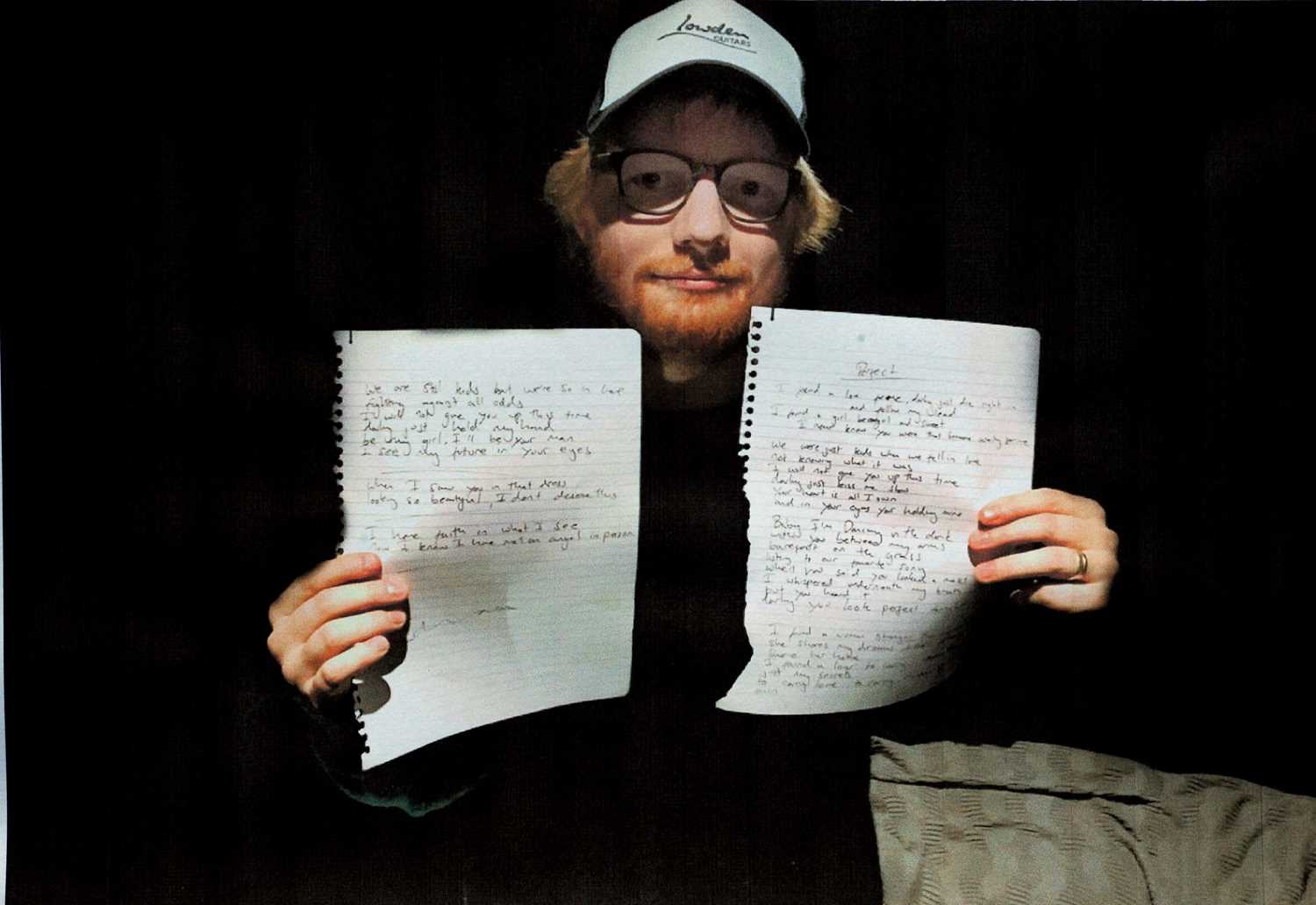 Ed Sheeran Handwritten and Signed Lyrics for Perfect Perfect, from Ed Sheeran’s third studio - Image 4 of 4