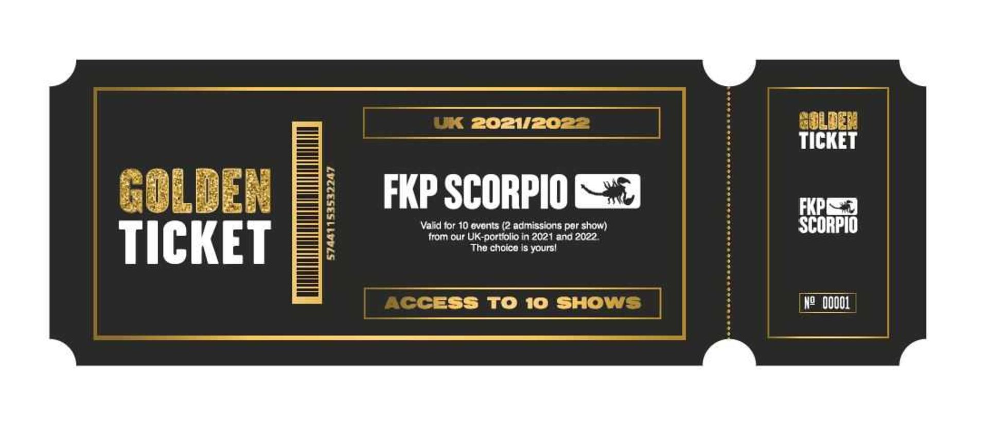 FKP Scorpio Golden Ticket for 2 People to 10 Shows in the UK 2021-2022 Enjoy a pair of tickets to 10 - Image 2 of 4