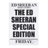 Ed Sheeran Daily Times Newspaper Billboard Poster, Friday 23 August 2019, Signed by Ed Sheeran On