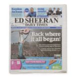 Signed Ed Sheeran Daily Times Newspaper, Friday 23 August 2019 An original copy of The East