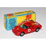 A Corgi Toys No. 314 Ferrari 250 Le Mans Berlinetta, comprising red body with racing No. 4 and