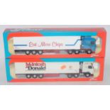 A Tekno 1/50 scale boxed road haulage diecast group to include a Mortimer & Sons DAF XF 480
