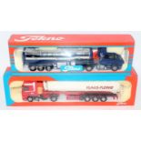 A Tekno 1/50 scale road transport diecast group to include a Klaas-Flerke DAF XF 380 tractor unit
