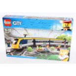 A Lego City No. 60197 Powered Up locomotive construction railway station gift set, housed in the