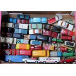 A large tray containing a quantity of various repainted, original and playworn Dinky Toy, Corgi