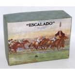 An original Chad Valley Escalado race game comprising of play mat, horses, interior packing pieces