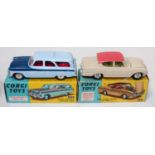 A Corgi Toys boxed saloon diecast group to include a No. 234 Ford Consul Classic finished in cream