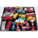 One tray containing a quantity of various playworn and repainted Dinky Toy and similar diecasts to