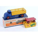 A Dinky Toys No. 531 Leyland Comet lorry comprising of blue cab and chassis with yellow back and red