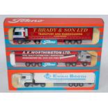 A Tekno 1/50 scale boxed road transport diecast group to include a Ewan Booth Fridge Freight