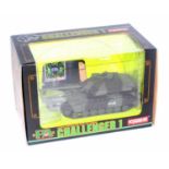 A Kyosho radio controlled Mini AFV series Challenger 1 radio controlled tank, housed in the original
