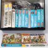 One box containing a quantity of Airfix H0/00 scale mixed military and civilian figures, some housed
