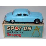 A Spot-On Models by Triang No. 114 Jaguar 3.4L saloon comprising light blue body with cream interior