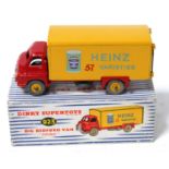 A Dinky Toys No. 923 Bedford Heinz delivery van comprising of red cab and chassis with yellow