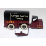 A Dinky Toys pre-war No. 33R LMS Express Parcels traffic mechanical horse and trailer (model