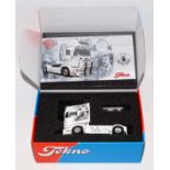 A Tekno 1/50 scale limited edition model of an S&N Caravans Scania R620 tractor unit finished in