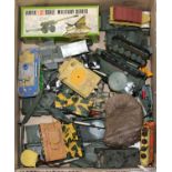 One tray containing a quantity of mixed Airfix and other plastic vehicles and accessories, some